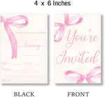 YLKJSTYS coquette theme girl birthday invitation cards with matching white envelopes