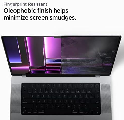 Oleophobic coating demonstration on Spigen MacBook screen protector