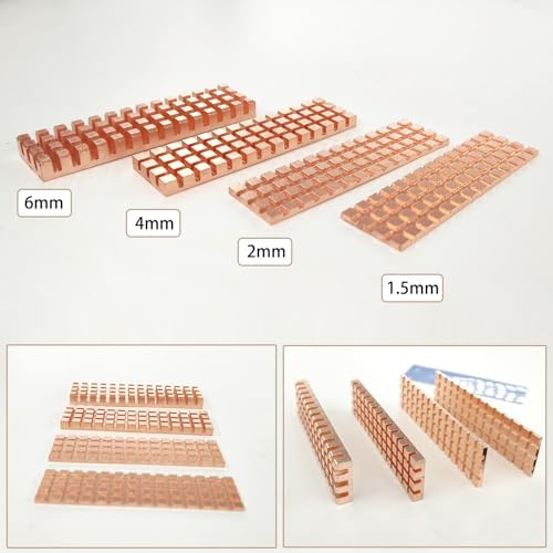 Copper heatsink with silicone thermal pad and rubber retention rings.