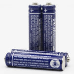 Close up view of the positive and negative terminals on the Cerepros AAA replacement cells.
