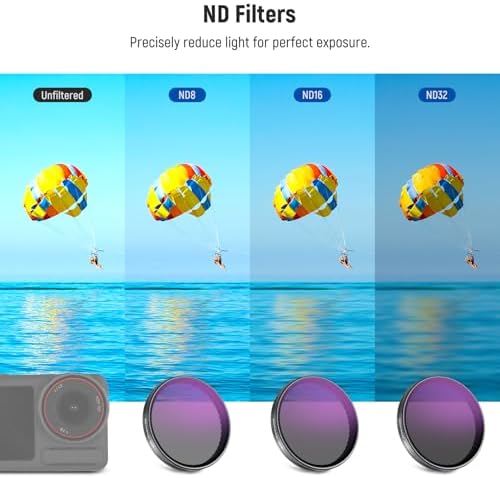 Neewer ND filter kit mounted on DJI Osmo Action camera