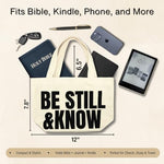 TriluckyDeco Small Bible Tote Bag canvas texture and carrying handles