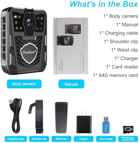 ONCHEER outdoor cycling camera showing the waist clip attachment mechanism