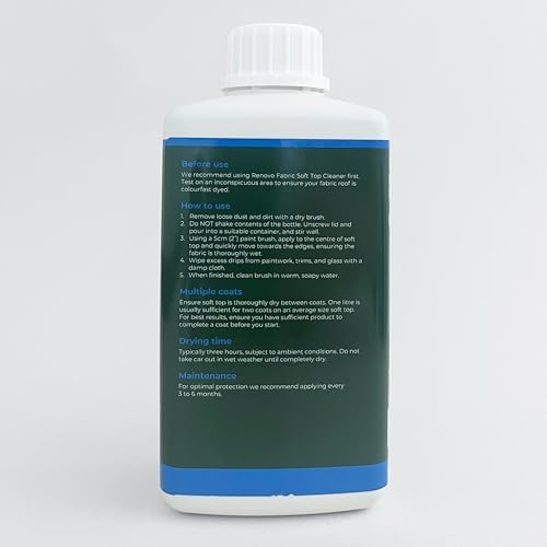 Water-based car fabric reviver bottle demonstrating UV protection features