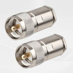 Side profile of Mookeerf 50 Ohm UHF male coaxial connector