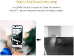 Close up of the magnetic sliding disc mechanism on a smartphone front camera lens.