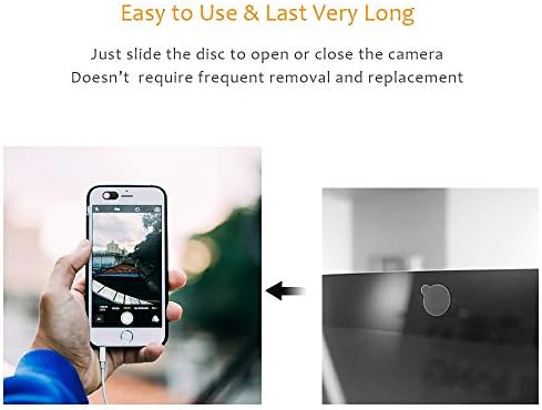 Close up of the magnetic sliding disc mechanism on a smartphone front camera lens.