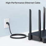 Cable Matters PoE ready rotatable connector mechanism showing pivoting capability for tight spaces.