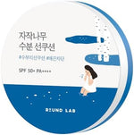 ROUND LAB mineral sun cushion compact opened showing the application puff inside