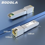 Networking setup showing Sodola SFP+ module in a switch