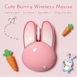 Lomiluskr kawaii pink rabbit mouse displaying the compact lightweight ergonomic shape for smaller hands