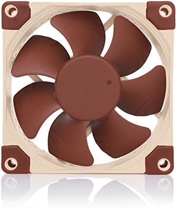 Close up view of Noctua eighty millimeter fan blades featuring specialized flow acceleration channels