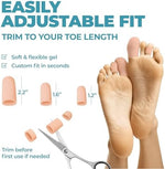 Reusable big toe protectors being applied for ingrown nail relief