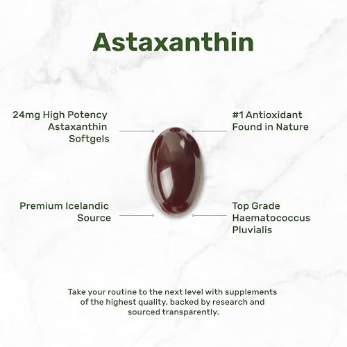 Back label of Deal Supplement Astaxanthin showing allergen-free purity and third-party testing certifications.