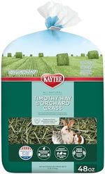 Kaytee Timothy Hay and Orchard Grass blend for rabbits and guinea pigs high fiber pet forage nutrition info