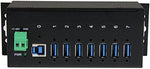 StarTech industrial USB hub showing port layout
