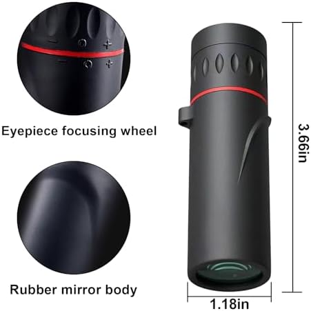 Mini pocket telescope attached to a mobile phone via the universal smartphone adapter clip.