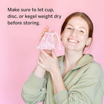 Small compact storage bag for menstrual accessories in purse