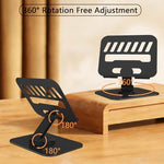 TAPMEI heavy duty adjustable ipad stand folded completely flat for travel convenience