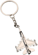 ODETOJOY silver fighter plane souvenir keychain flat lay