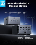 Anker Thunderbolt 5 fourteen in one hub rear ports connection layout