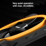 Be Quiet Light Wings 140 Millimeter dynamic pulse width modulation fan illuminated in a PC build.