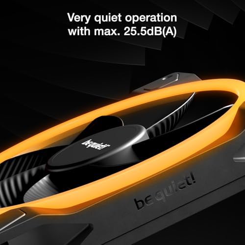 Be Quiet Light Wings 140 Millimeter dynamic pulse width modulation fan illuminated in a PC build.