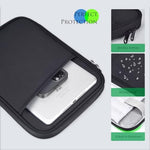 TiMOVO protective travel pouch displayed next to a compatible Apple iPad Mini and Samsung Galaxy Tab