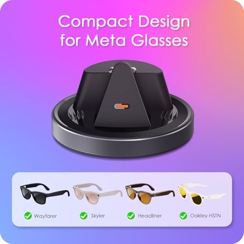 Side profile of VAWVVA dock with Meta smart glasses