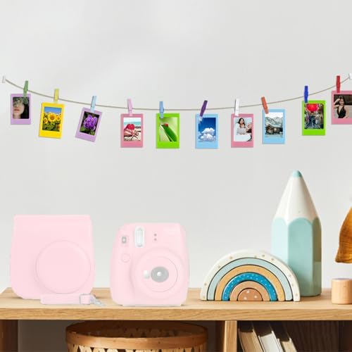 Assorted pattern border stickers for instant photos included in the photography accessory pack.