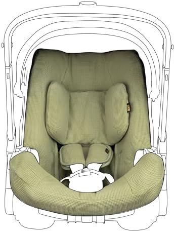 Rear view of UKJE Cover installed on Doona Infant Car Seat