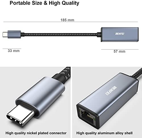 Benfei premium aluminum housing showing heat dissipation features of the Gigabit LAN adapter