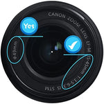 Two pack of black 49mm camera lens covers with attached elastic keeper strings.