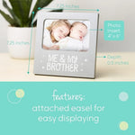 Tiny Ideas gender neutral nursery decor frame with an acid-free gray beveled mat inside.