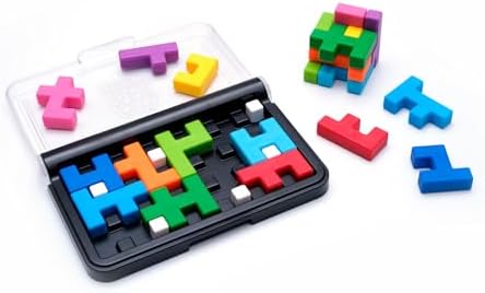 SmartGames IQ Quub colorful soft-touch puzzle pieces arranged for 2D challenge.