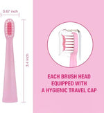 Packaging layout of the authentic USA imported Vekkia children oral care toothbrush replacement set.