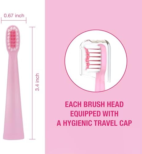 Packaging layout of the authentic USA imported Vekkia children oral care toothbrush replacement set.