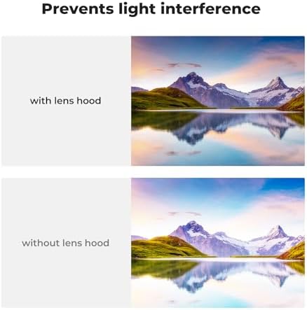 K&F Concept lens hood protecting camera lens from side light glare