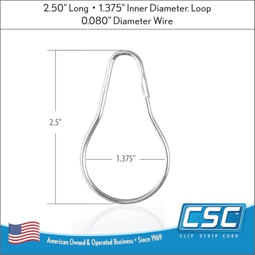 Clipstrip 2.5 inch stainless steel pear shaped hooks close up view