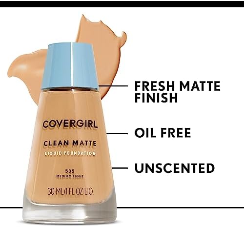 COVERGIRL Clean Matte Liquid Foundation Classic Ivory, 1 oz - Image 7