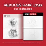 Biotin and peptide infused thickening hair treatment product packaging