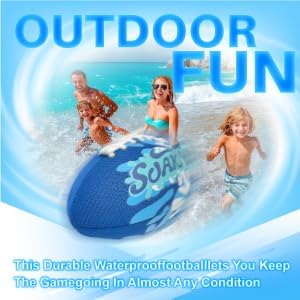 SOAK 9-Inch Water Football showing heavy duty stitching and durable construction