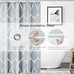 Gelbchu waterproof polyester shower curtain with water beads rolling off fabric