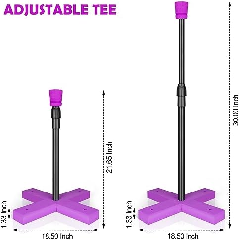 Toddler playing with CeleMoon adjustable batting tee