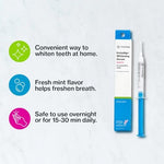 Close up of the five percent hydrogen peroxide mint gel tip on the Invisalign whitening syringe.