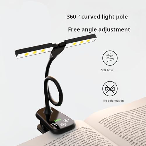 Ruoaueob wireless reading device showing the safe constant current flicker free LED beads illuminating a notebook