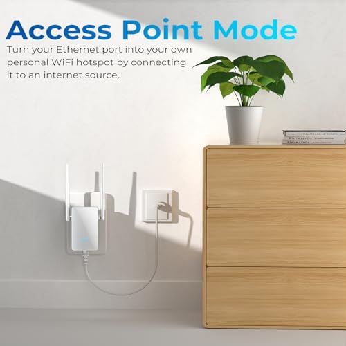 Aervy 2026 Wifi extender plugged into a wall socket