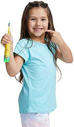 Close up of BriteBrush soft bristles and smart sensor handle for kids oral care.