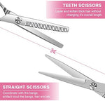 TagRecove stainless steel salon shears demonstrating ambidextrous grip design for precise home styling