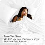 Bare Home hotel luxury flat sheets neatly folded showing two pack premium white fabric